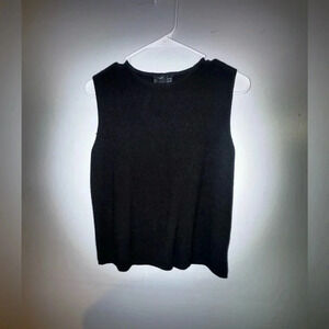 Vintage Linda Allen Ellen Tracy women’s black‎ sleeveless top round neck small x
